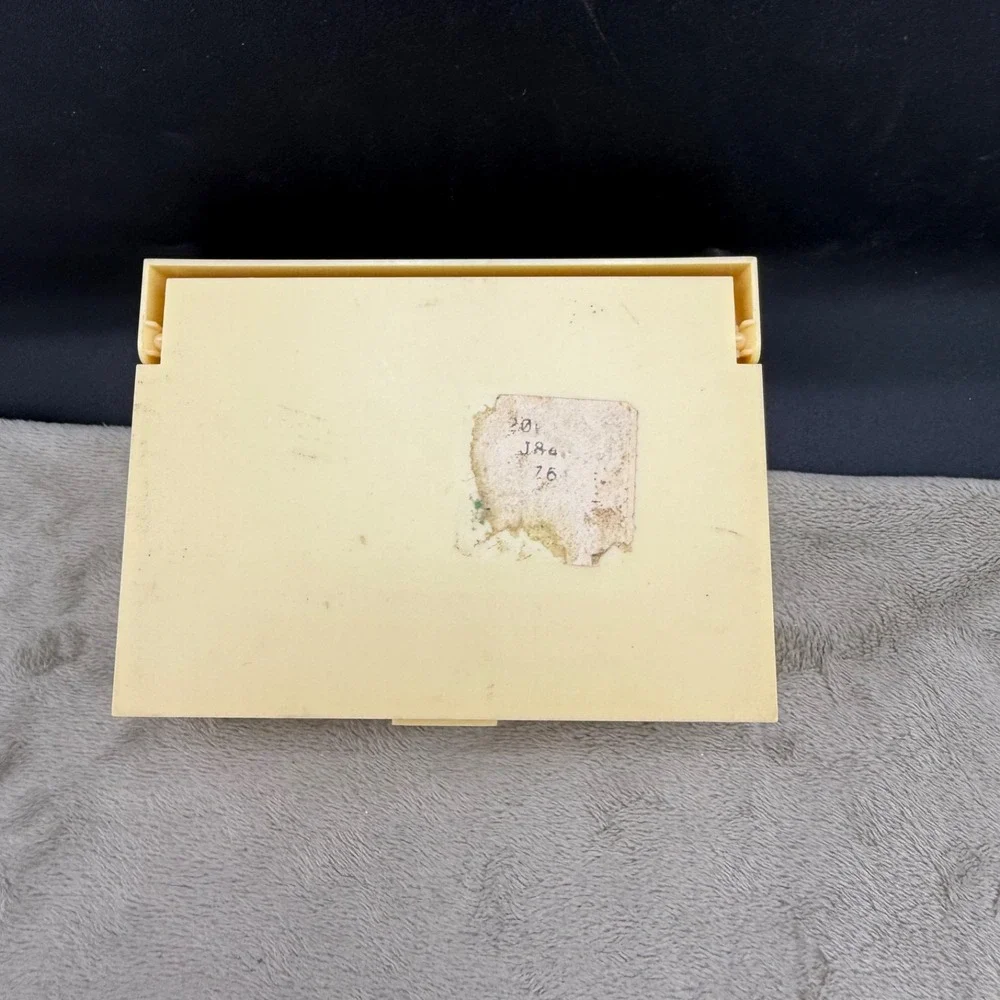 Vintage Gemex Watch Box Cream Celluloid Red Velvet Display Case Storage